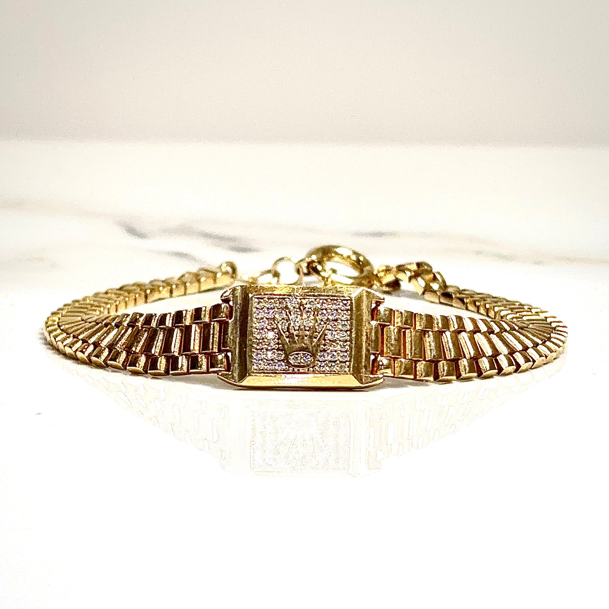 Crown Bracelet - 14 carat gold 0019 - 20,5cm / 12mm - 585 BV2