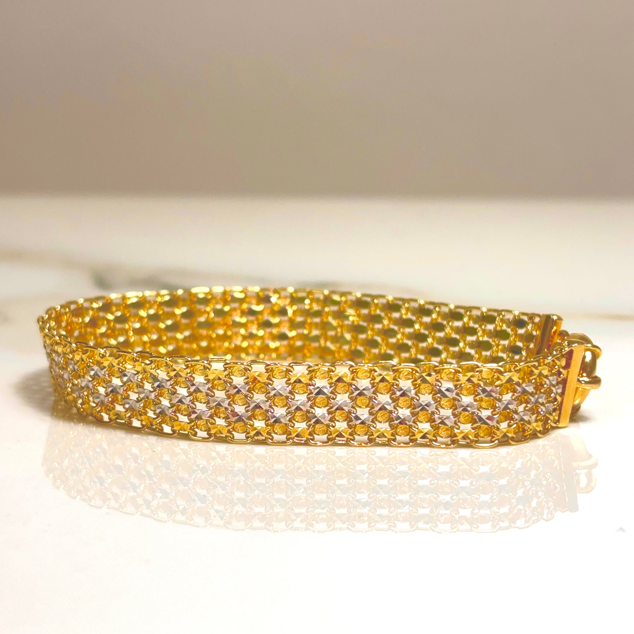 Fantasy Link Model Bracelet - 18 carat Bicolor 0014 - 18cm / 10,2mm - BV2