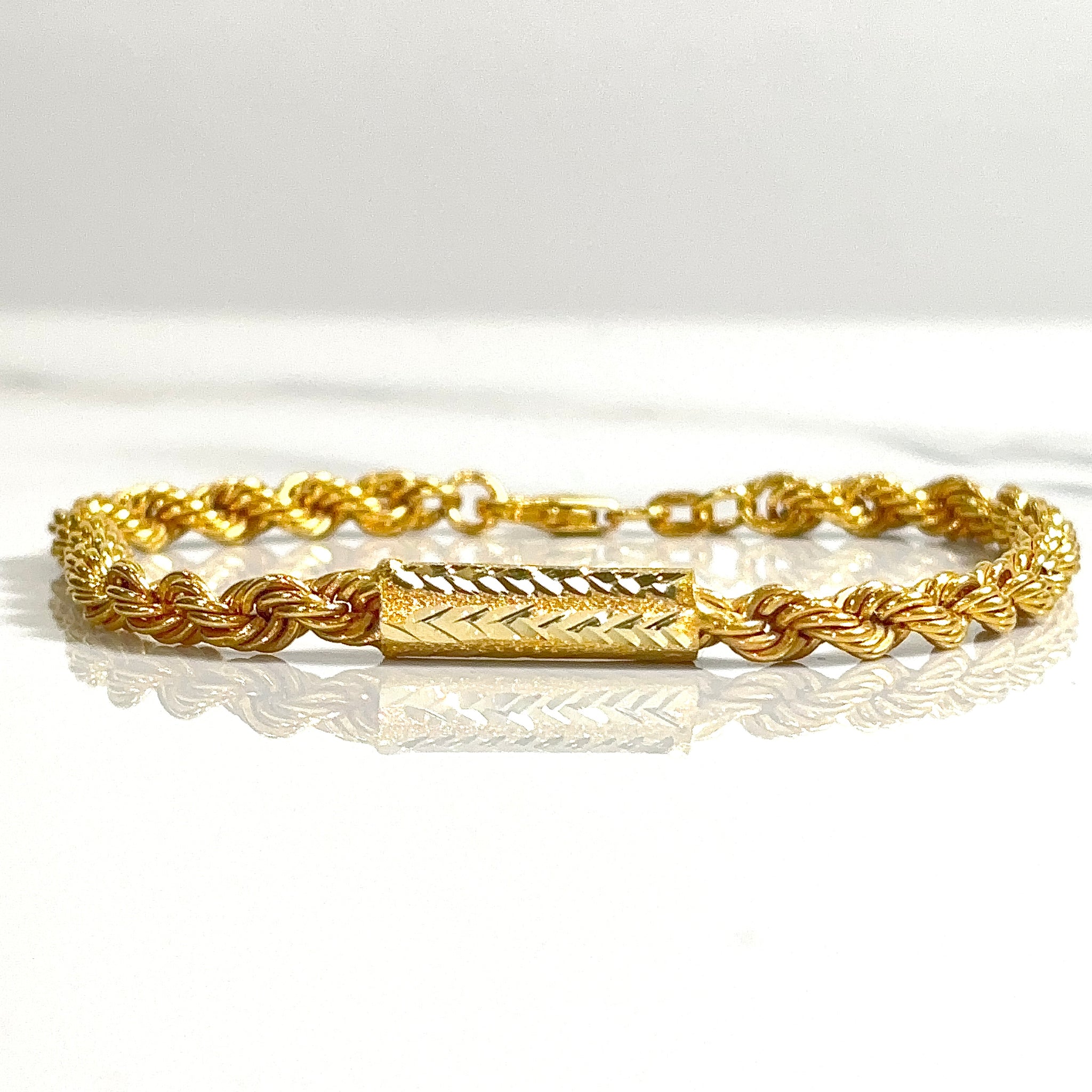 Rope Bracelet - 18 carat gold 007 - 19cm / 3,4 mm BV2