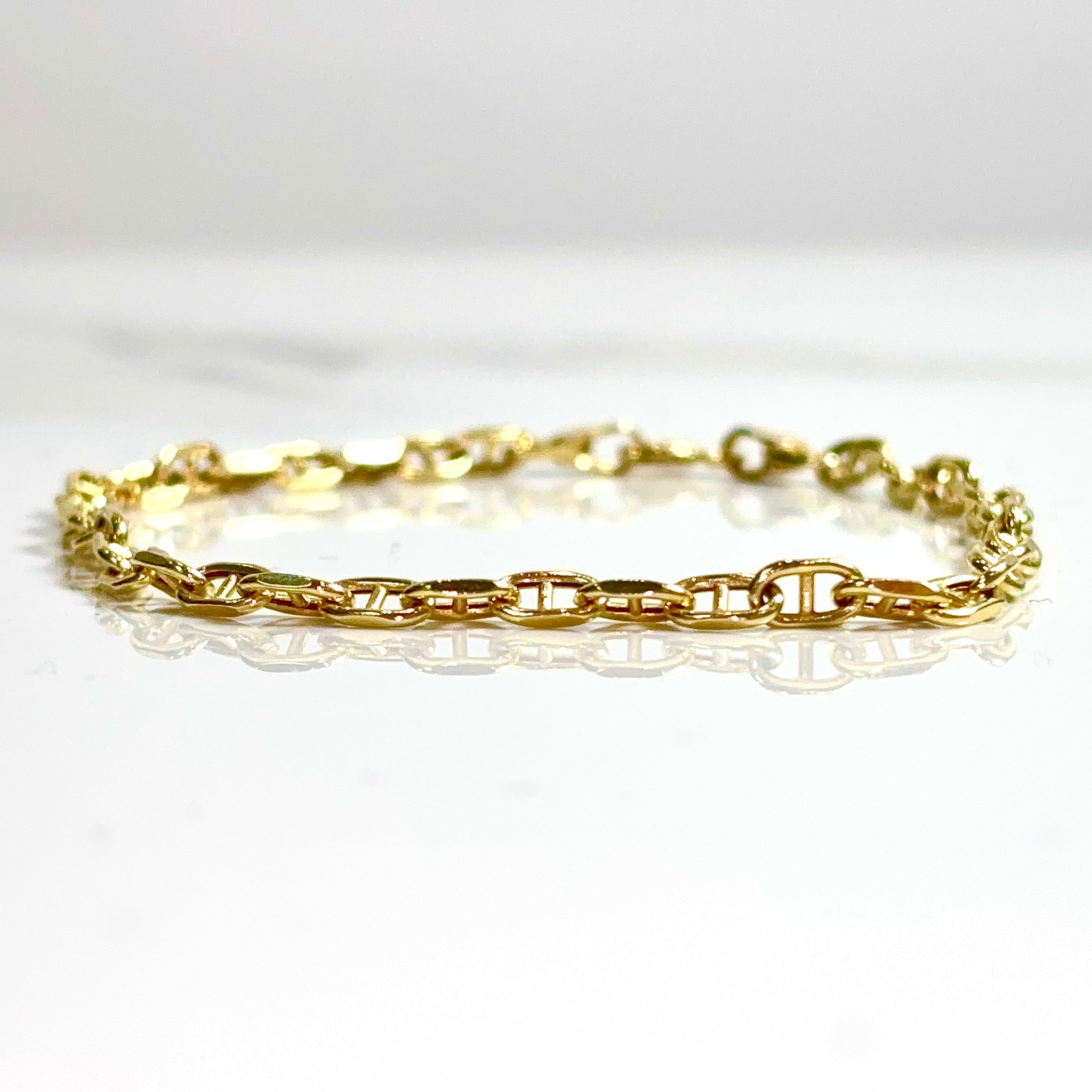 Jail-link Bracelet - 14 carat gold 009- 19cm / 3.1mm - 585 BV2