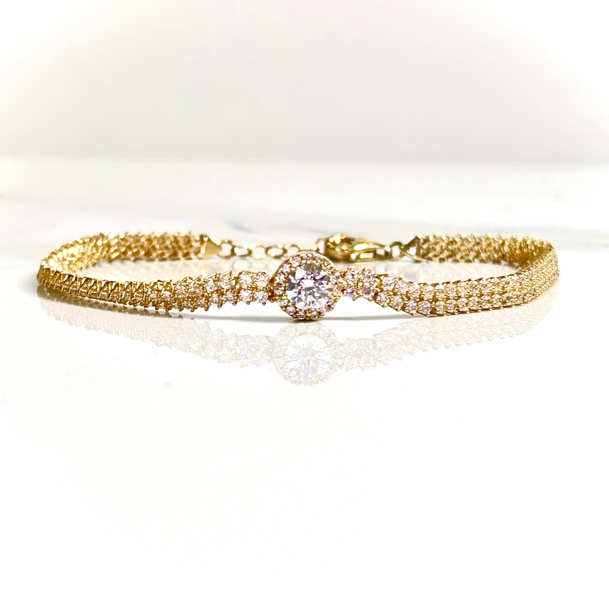 Iced Fantasy Bracelet - 14 carat gold 0023 - 19,5cm/7,5mm - BV2
