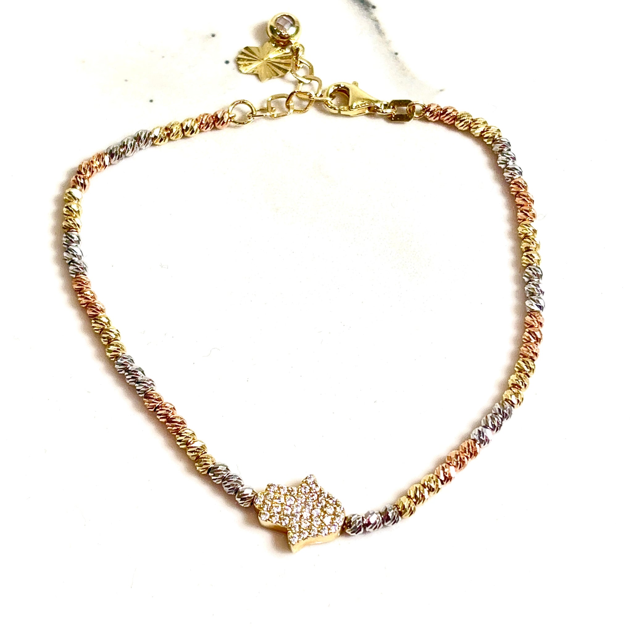 Mooncut Model Bracelet - 14 carat gold Tricolor 0025 - 20,5cm/9,5mm - BV2