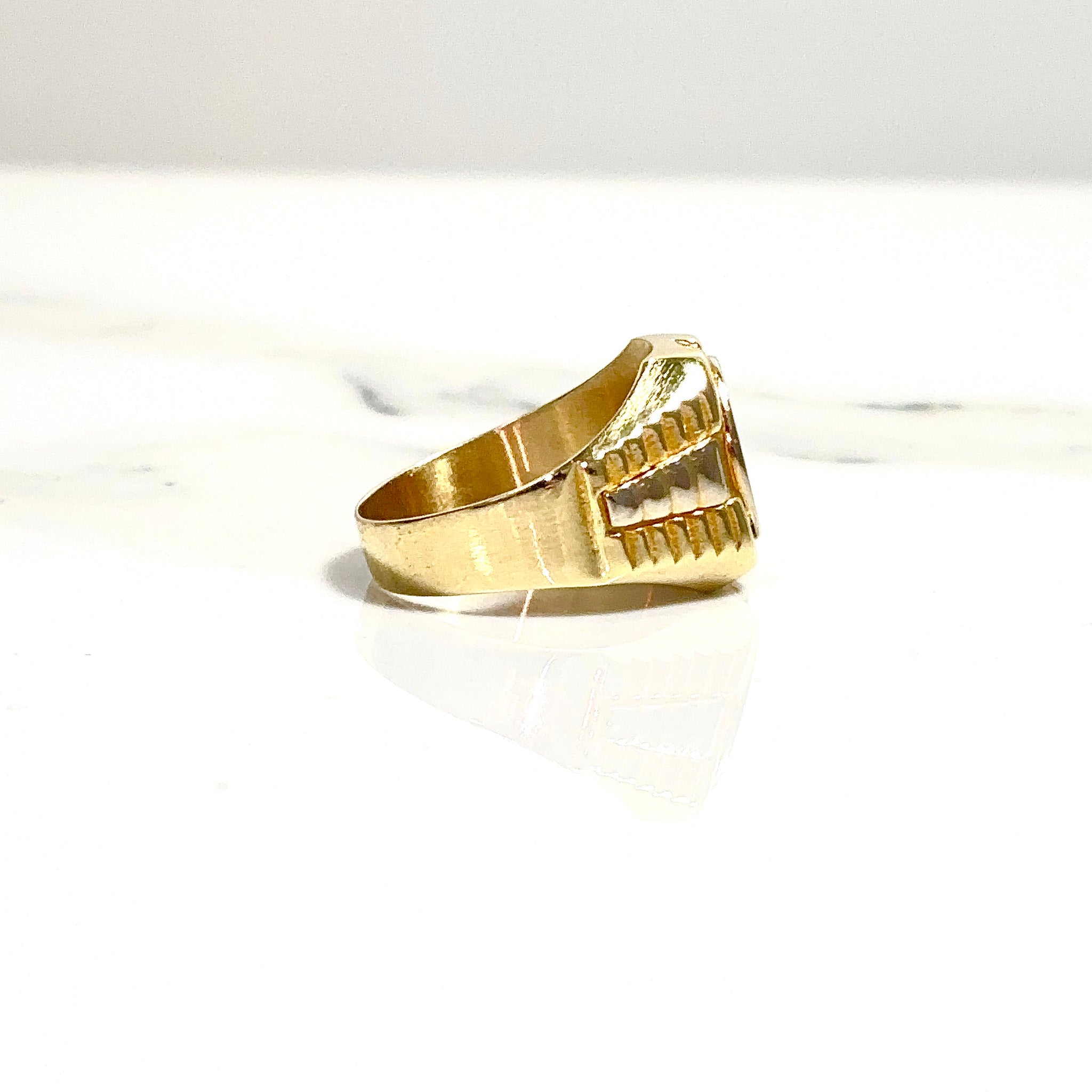 Bicolor Anchor Signet Ring - 14 carat gold 0069 - GRV2