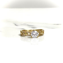 Solitaire Fantasy Ring - 14 carat gold 00115 LRV2