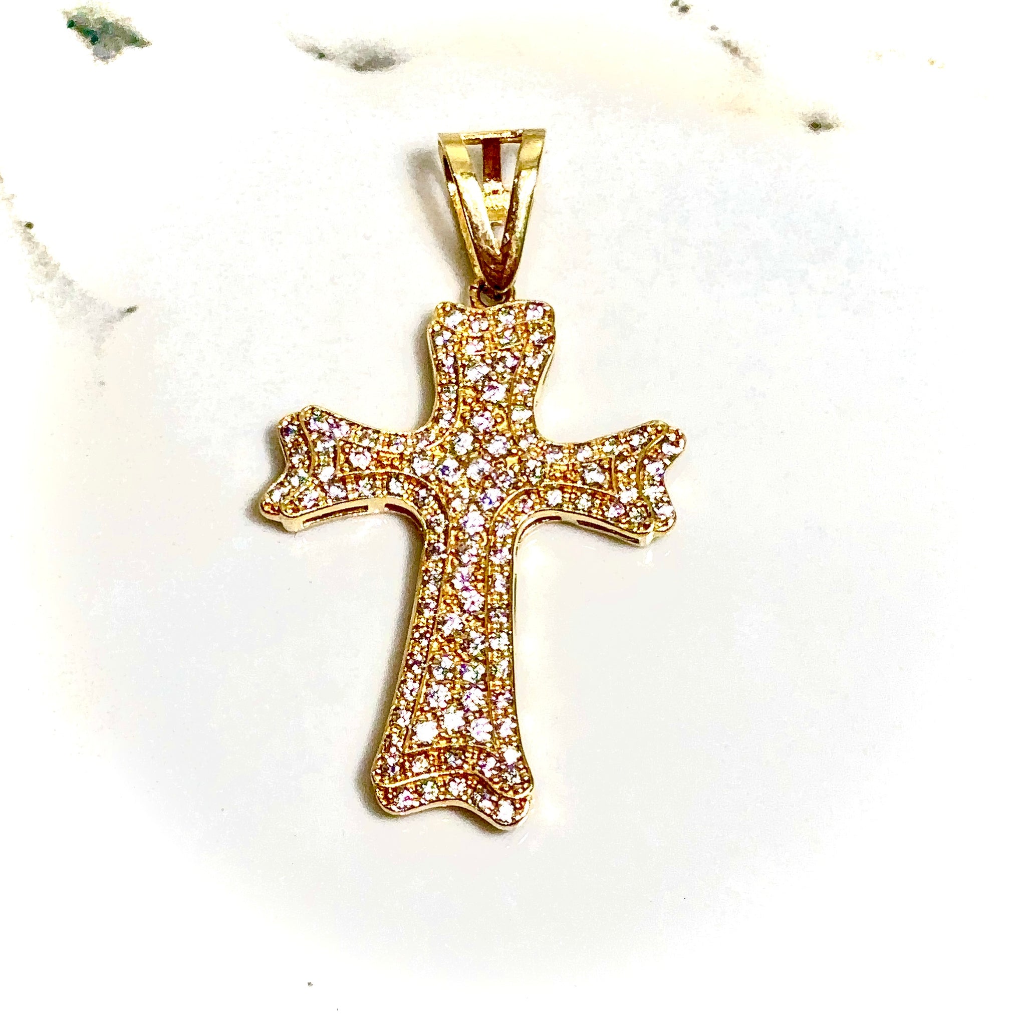 Golden Cross Pendant - 14 carat gold 00166 PV2