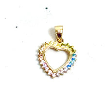 Gold Rainbow Heart Pendant - 14 carat gold 00206 PV2