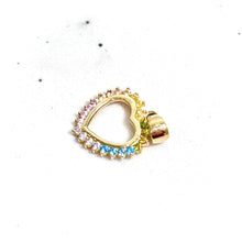 Gold Rainbow Heart Pendant - 14 carat gold 00206 PV2