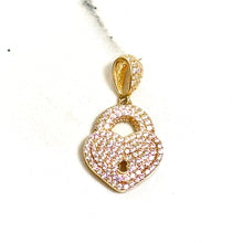 Sparkling Heart Lock Pendant - 14 carat gold PV2