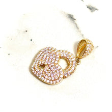 Sparkling Heart Lock Pendant - 14 carat gold PV2