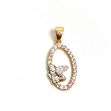 Guardian Angel Oval Pendant - 14 carat gold PV2