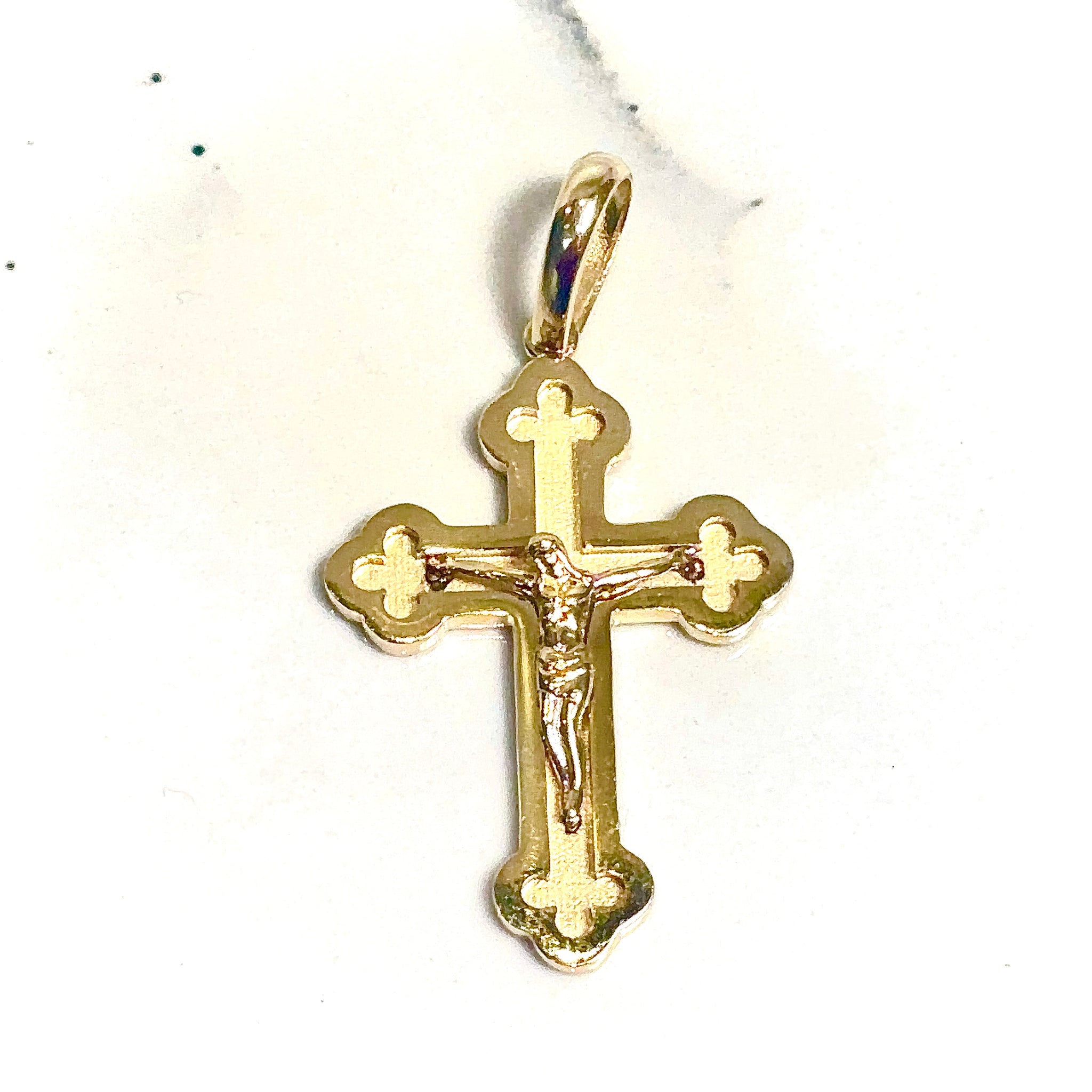 Jesus Cross Pendant - 14 carat gold PV2