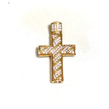 Iced Cross Pendant - 14 carat gold PV2