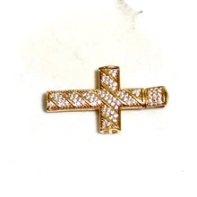 Iced Cross Pendant - 14 carat gold PV2