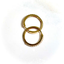 CZ Gold Halo Hoops Earring - 14 carat gold EARV2