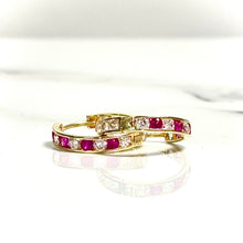 Radiant Ruby Earring - 14 carat gold EARV2