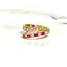 Radiant Ruby Earring - 14 carat gold EARV2