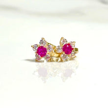 Glimmering Ruby Delight Earrings - 14 carat gold EARV2