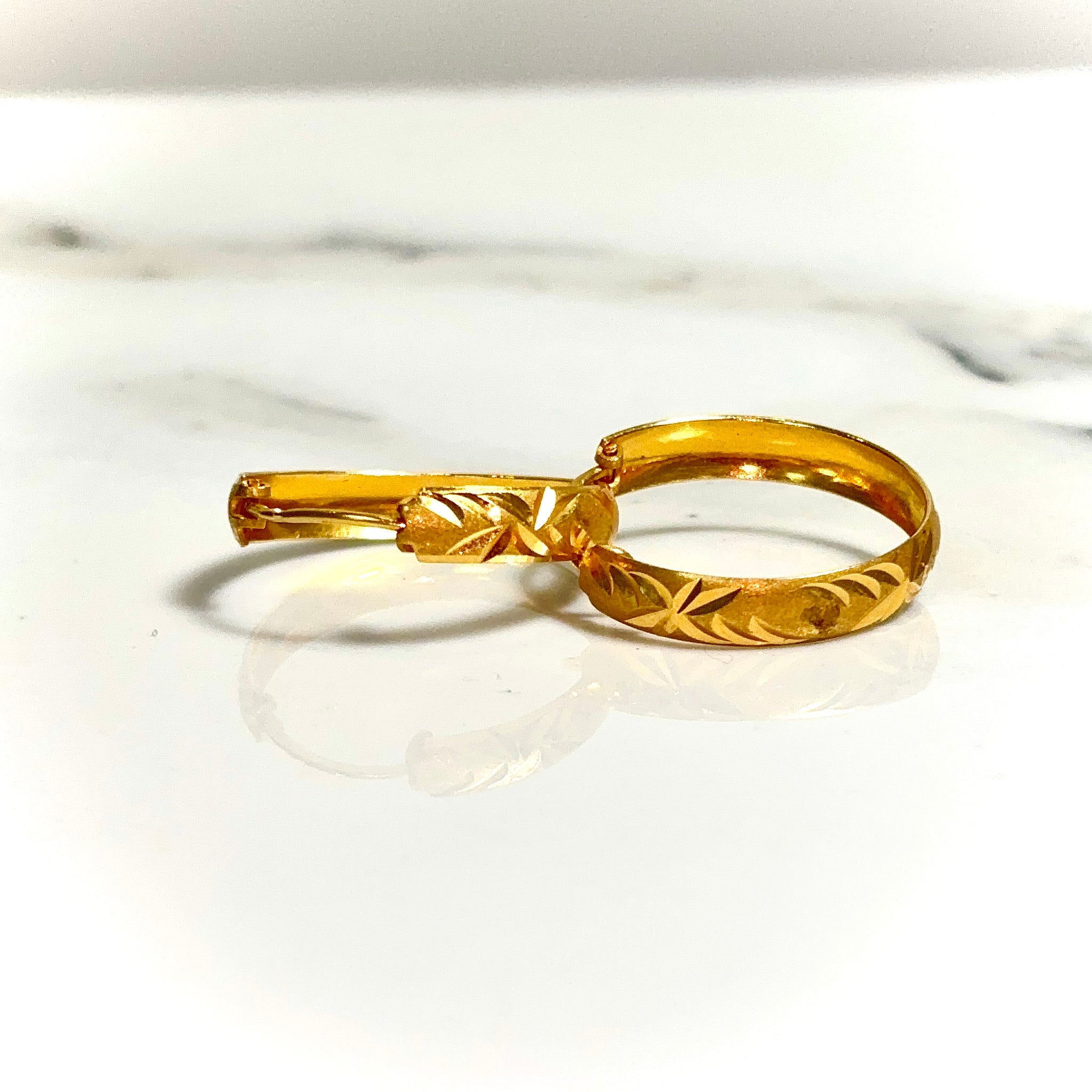 Ethereal Blossom Hoops Earring - 14 carat gold EARV2