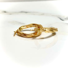 Golden Braided Hoops Earring - 18 carat gold EARV2