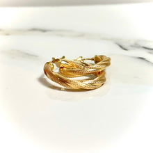 Golden Braided Hoops Earring - 18 carat gold EARV2