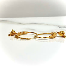 Golden Charm Hoops Earring - 14 carat gold EARV2