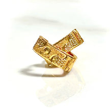 Encrusted Gold Hoops Earring - 14 carat gold EARV2