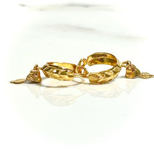 Textured Gold Hoops Earring - 14 carat gold EARV2