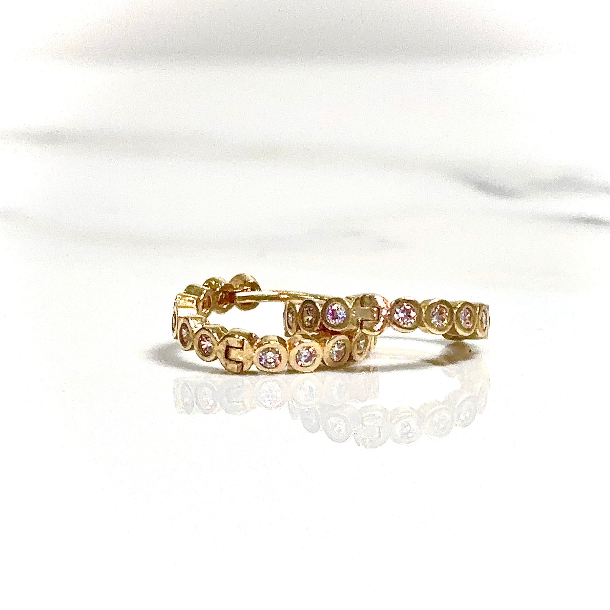 Golden Sparkle Hoop Earrings - 14 carat gold EARV2