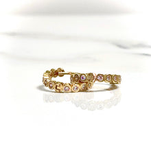 Golden Sparkle Hoop Earrings - 14 carat gold EARV2