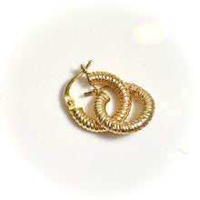 Golden Twist Hoop Earrings - 14 carat gold EARV2