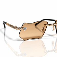 Magic Glasses - Two-Tone Whitegold & Rose Plated | Caramel Shade | Diamond Shape Lens