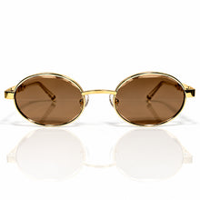Ovoid Glasses - Gold Plated | Chocolate Brown Shade | Diamond Cut Lens