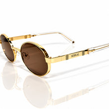 Ovoid Glasses - Gold Plated | Chocolate Brown Shade | Diamond Cut Lens