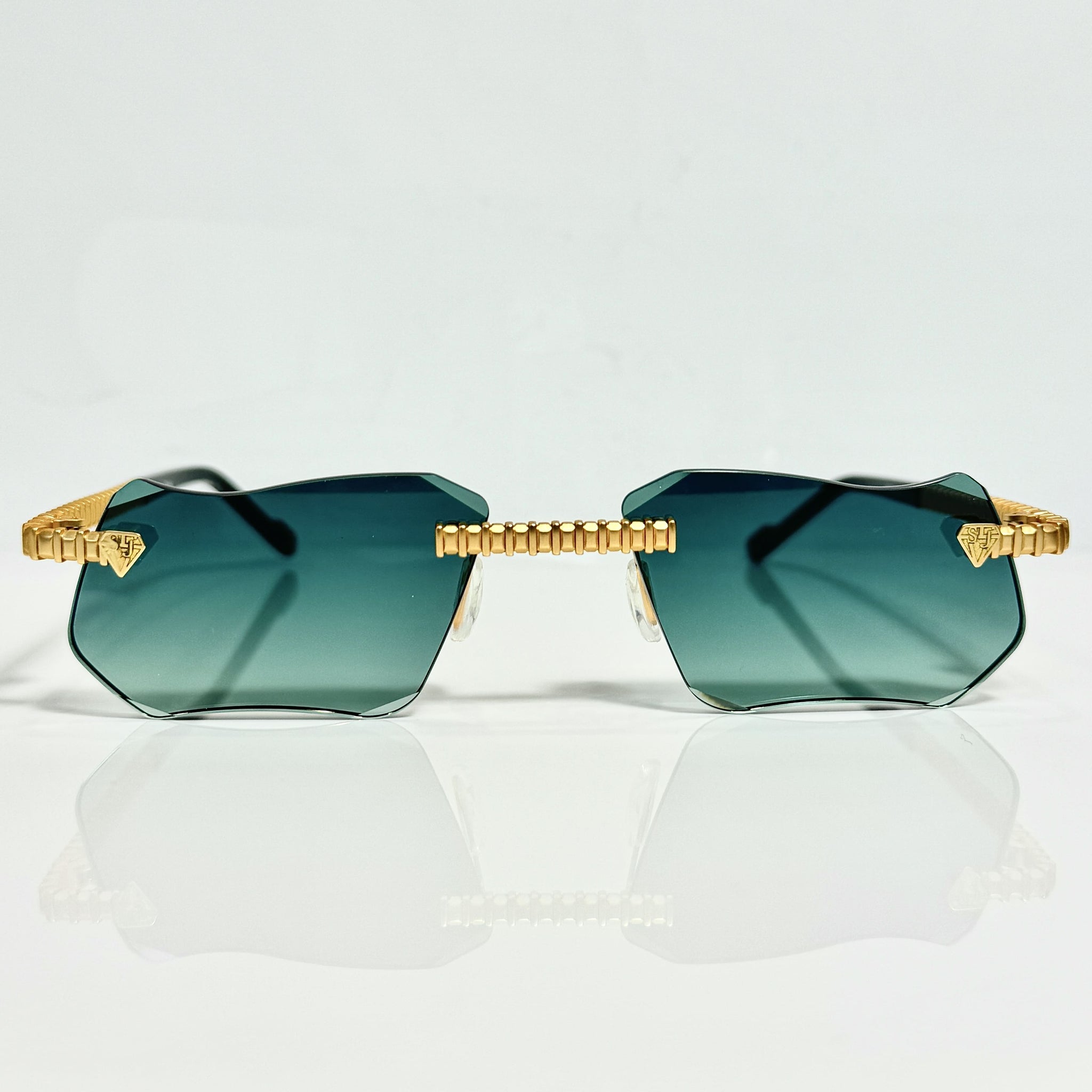 Magic Glasses - Gold Plated | Luxury Green Shade | Polished Diamond Cuts Lens