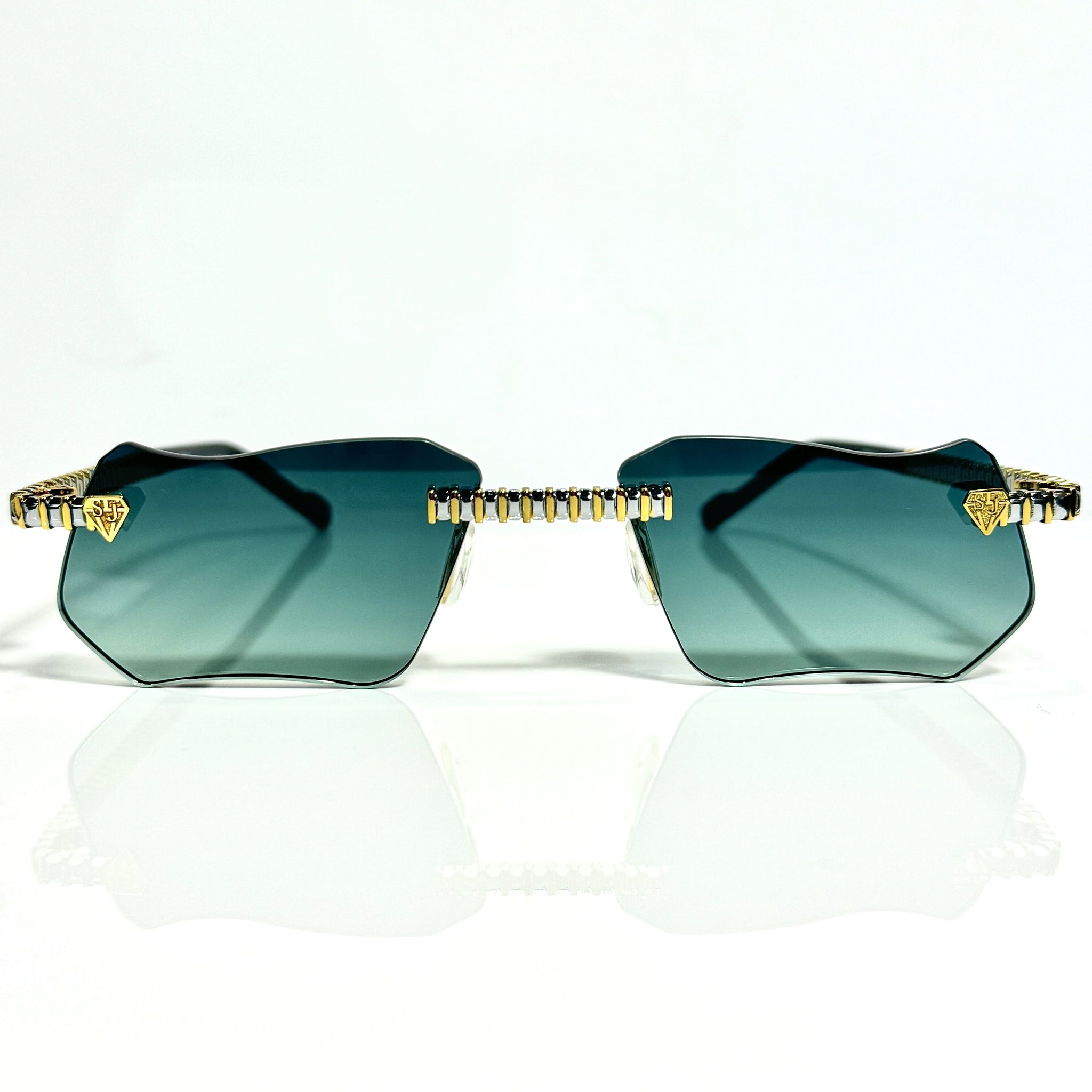 Magic Glasses - Two-Tone Gold & Whitegold Plated | Luxury Green Shade | Classic Lens