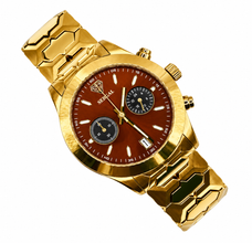 Sehgal Maharaja Watch - Gradient Chocolate Brown - Gold Plated