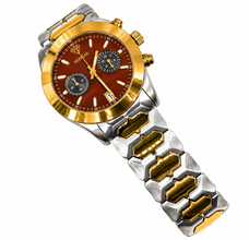 Sehgal Maharaja Watch - Gradient Chocolate Brown - Two-Tone Gold Plated
