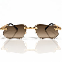 Magic Glasses - Gold Plated | Chocolate Brown Shade | Diamond Shape Lens