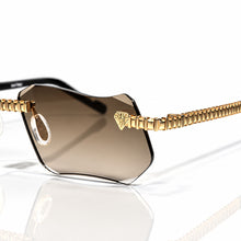 Magic Glasses - Gold Plated | Chocolate Brown Shade | Diamond Shape Lens