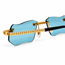 Magic Glasses - Gold Plated |  Dubai Blue Shade | Diamond Shape Lens