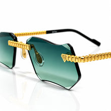 Magic Glasses - Gold Plated | Luxury Green Shade | Diamond Shape Lens