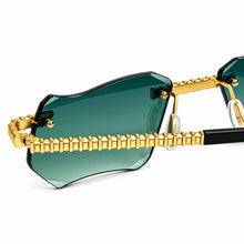 Magic Glasses - Gold Plated | Luxury Green Shade | Diamond Shape Lens