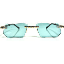 Magic Glasses - Two-Tone Gold & Whitegold Plated | Dubai Blue Shade | Diamond Shape Lens
