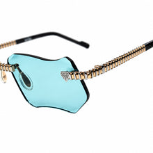 Magic Glasses - Two-Tone Gold & Whitegold Plated | Dubai Blue Shade | Diamond Shape Lens