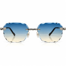 Nugget Glasses - Whitegold plated | Polished Diamond Cuts | Blue to Beige