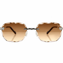 Nugget Glasses - Whitegold plated | Polished Diamond Cuts | Brown Ruby