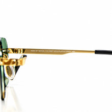 Nugget Glasses - Gold plated | Polished Diamond Cuts | Emarald Green