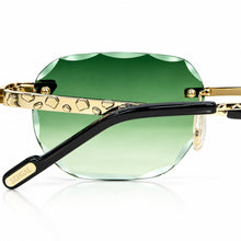Nugget Glasses - Gold plated | Polished Diamond Cuts | Emarald Green
