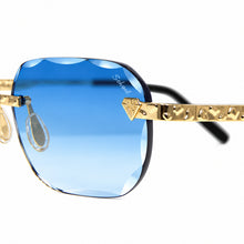 Nugget Glasses - Gold plated | Polished Diamond Cuts | Heavenly Blue