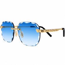 Nugget Glasses - Gold plated | Polished Diamond Cuts | Heavenly Blue